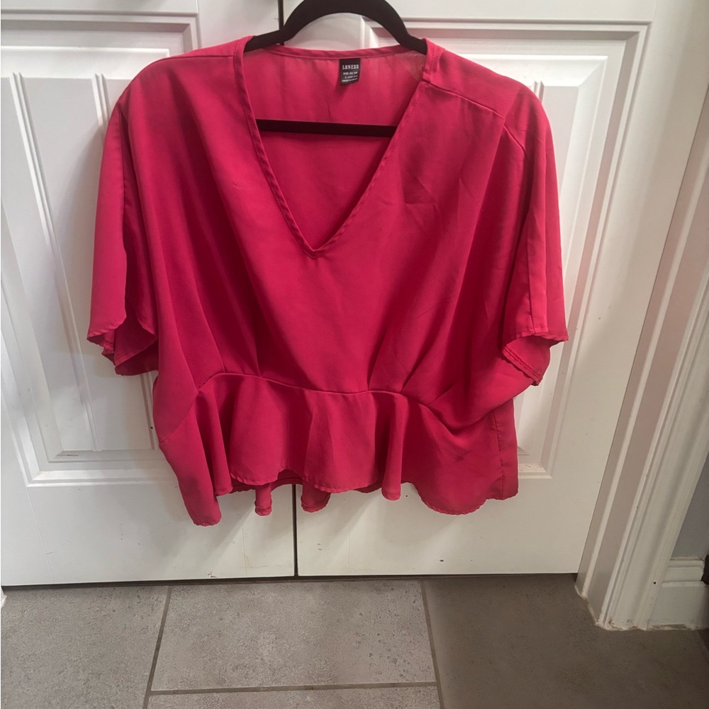 Women's Pink V-Neck Top